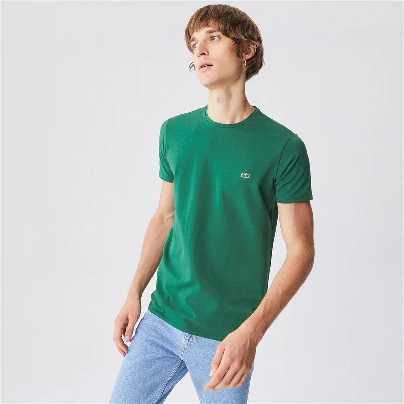 Lacoste Erkek Slim Fit Bisiklet Yaka Yeşil T-Shirt.100-TH0998.132