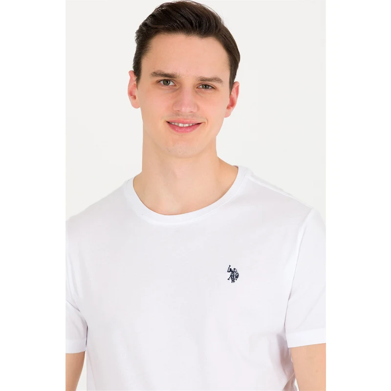 U.S. Polo Assn. Erkek Beyaz Basic Bisiklet Yaka Tişört RQ8589 U.S. Polo Assn. Erkek Beyaz Basic Bisiklet Yaka Tişört RQ8589