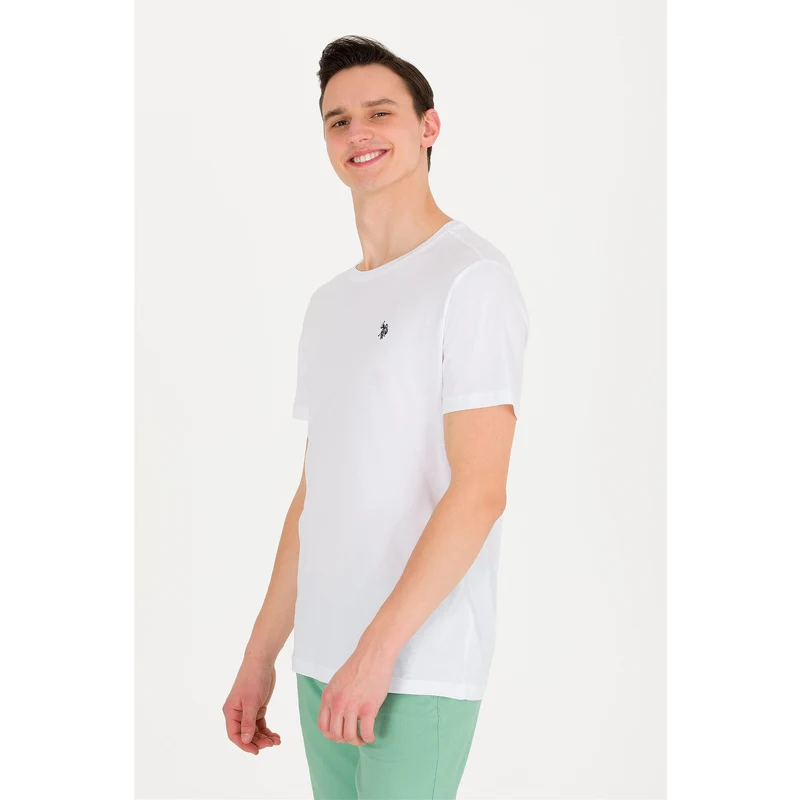 U.S. Polo Assn. Erkek Beyaz Basic Bisiklet Yaka Tişört RQ8589