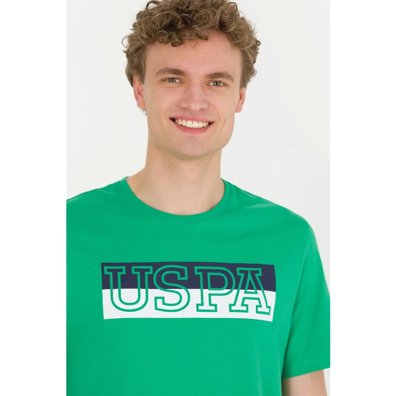 U.S. Polo Assn. Erkek Yeşil Bisiklet Yaka Tişört RQ7966