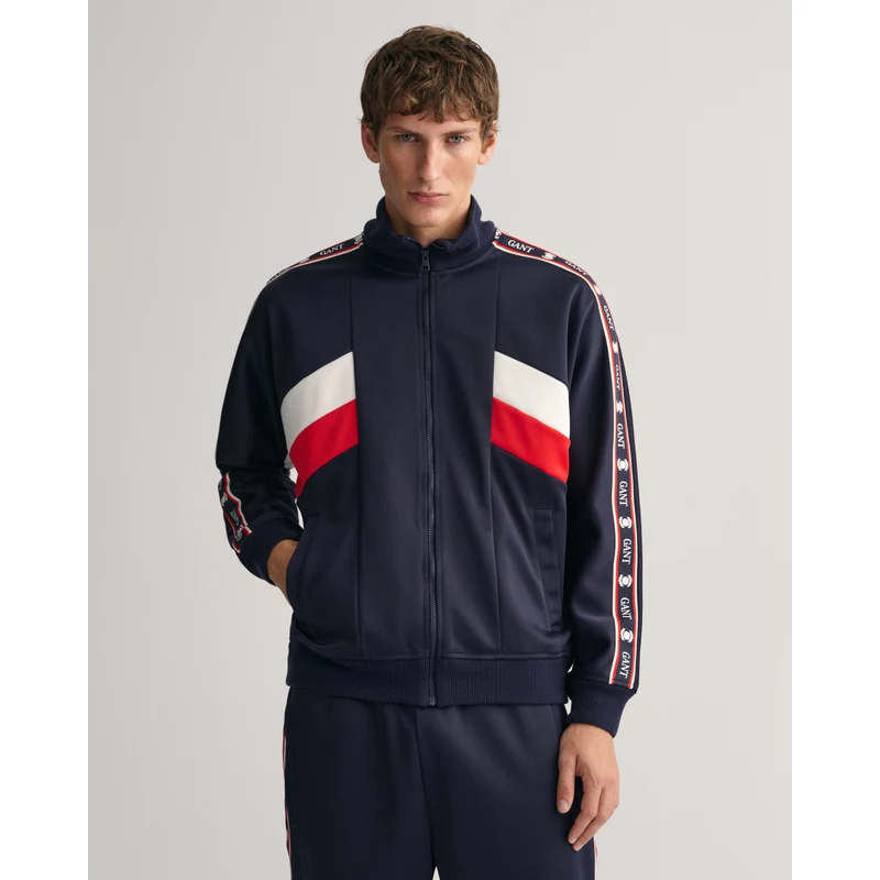 GANT Erkek Lacivert Regular Fit Fermuarlı Logolu Sweatshirt