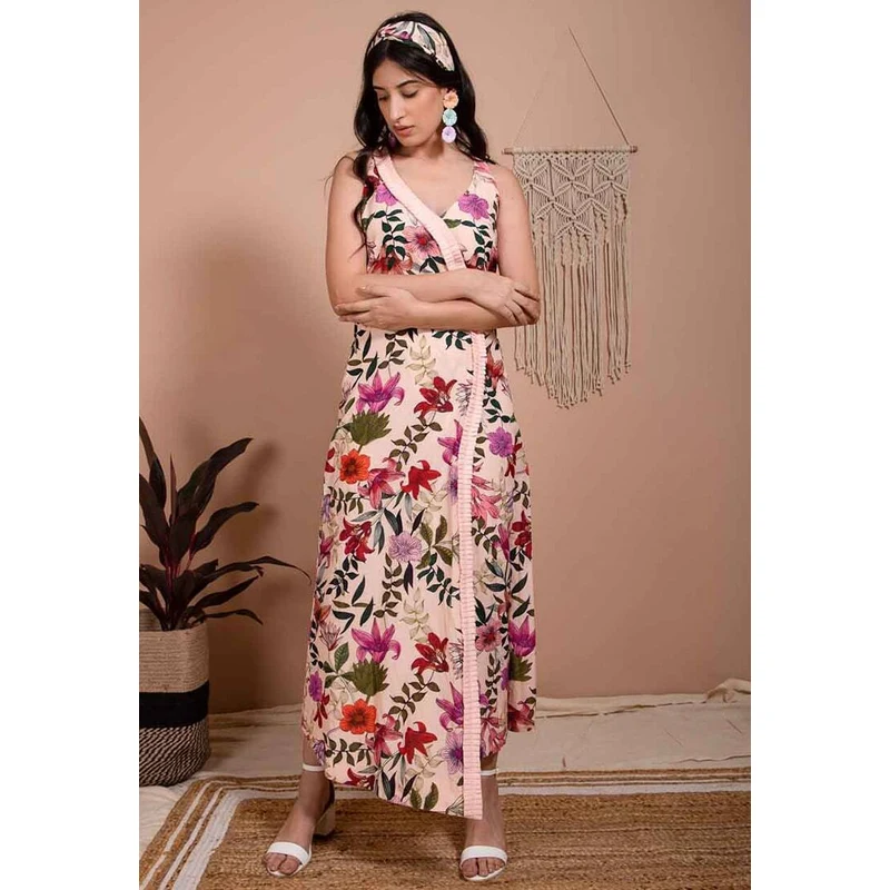 Aroop Floral Maxi Dress - Blush Pink