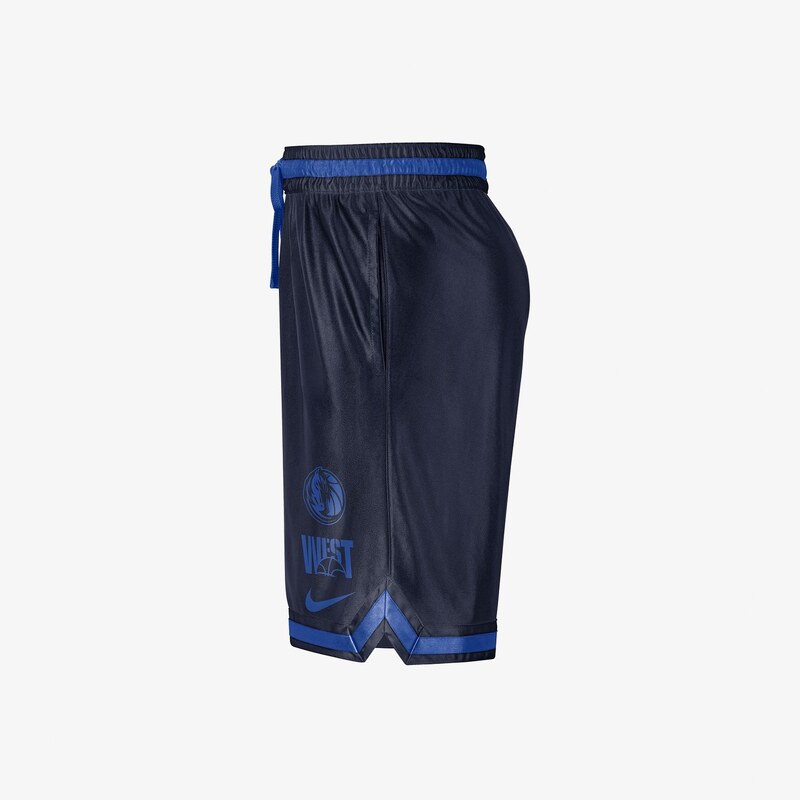 Nike Dallas Mavericks Courtside Dri-FIT Erkek Mavi/Siyah Şort.DR9358.419