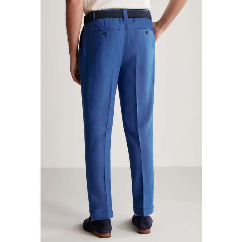 Hemington Saf Keten İndigo Pileli Pantolon GU7606