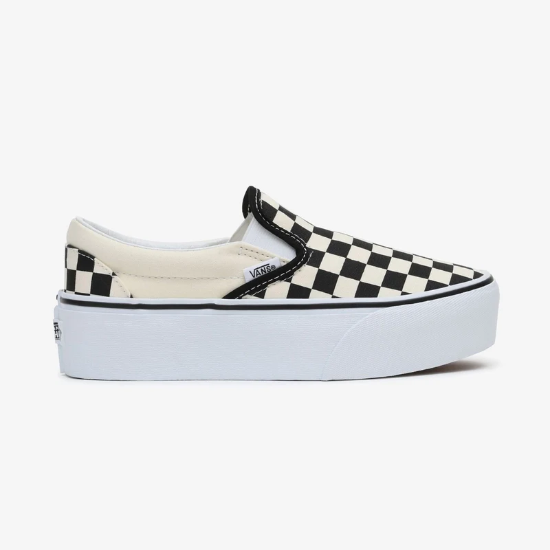 Vans Ua Classic Slip-On Stackform Platform Kadın Siyah/Beyaz Sneaker.VN0A7Q5RTYQ1.-