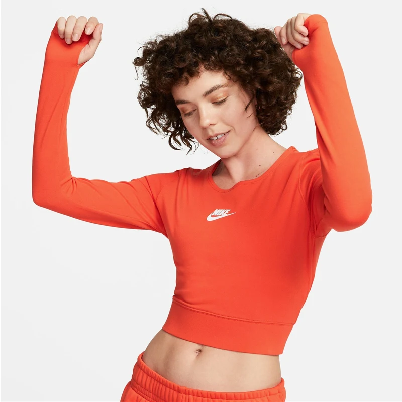 Nike Sportswear Crop Top Kadın Kırmızı T-Shirt.DZ4608.633