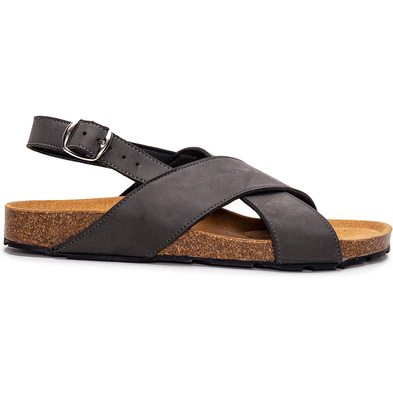 Nae Vegan Shoes Loto Black Vegan Criss-cross Slingback Sandals