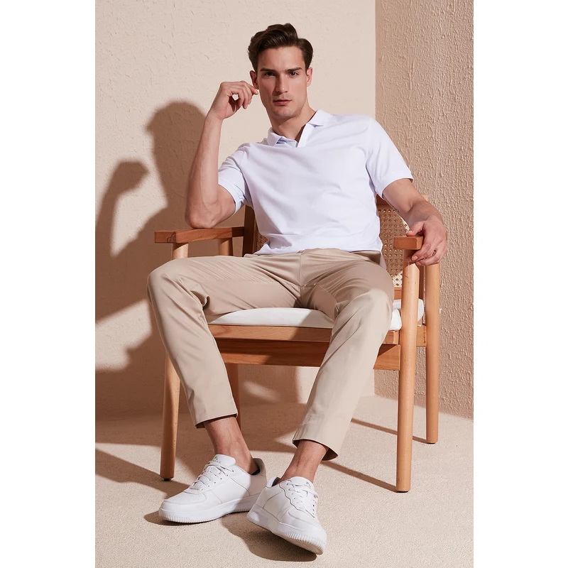 Buratti Slim Fit Pamuklu Erkek Polo T Shirt 5902141 Beyaz