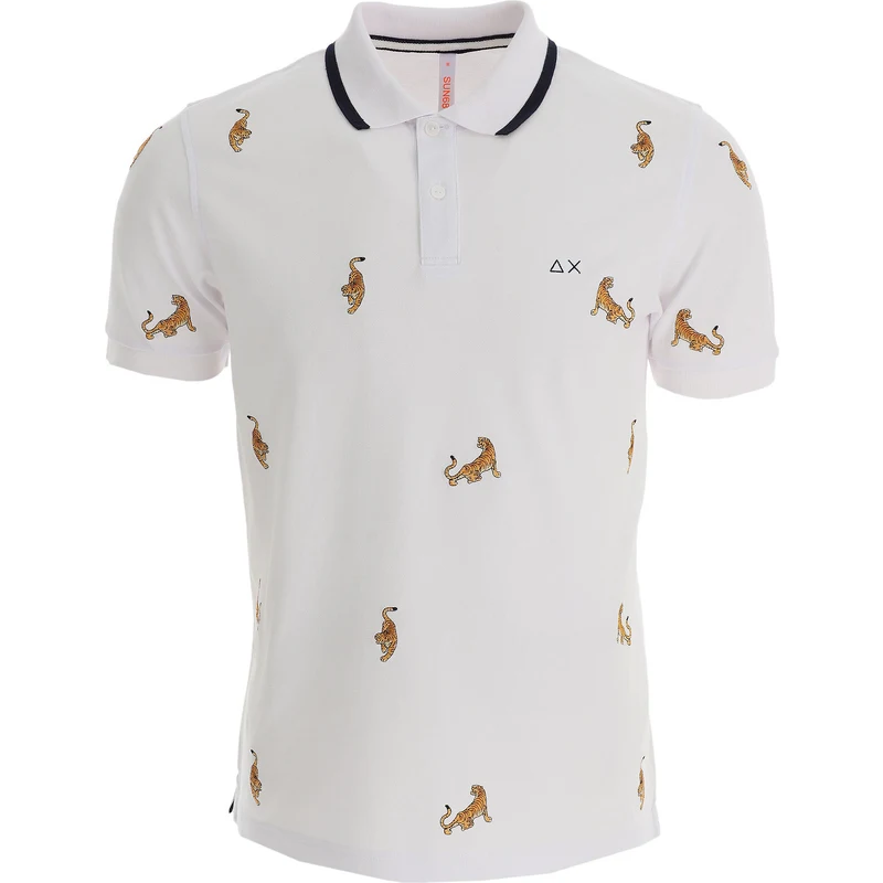 Sun68 Erkekler İçin Polo Tişörtler Polo Gömlekler Baskılı Tişörtler İndirimli Satış Beyaz Pamuk 2023 L S XL XXL