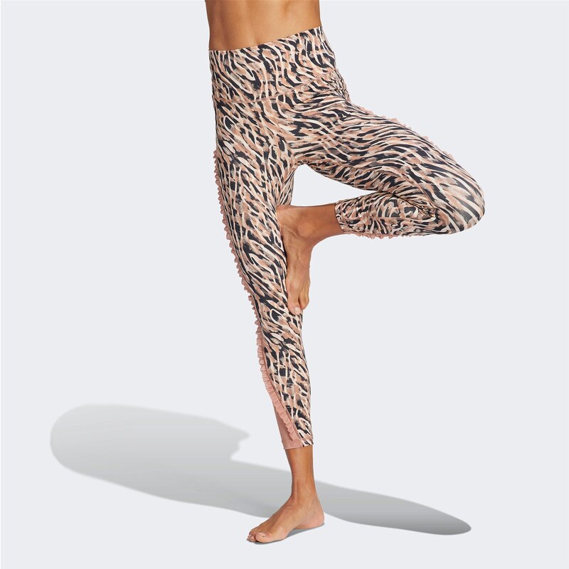 adidas Yoga Studio Clash Print 7/8 Kadın Bej Tayt.34-HR5369.-