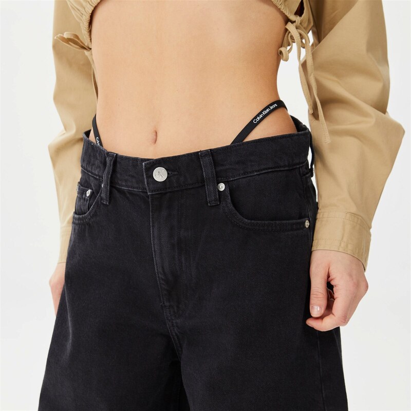 Calvin Klein Jeans Low Rise Loose Kadın Siyah Denim Pantolon.34-J20J220190.1BY