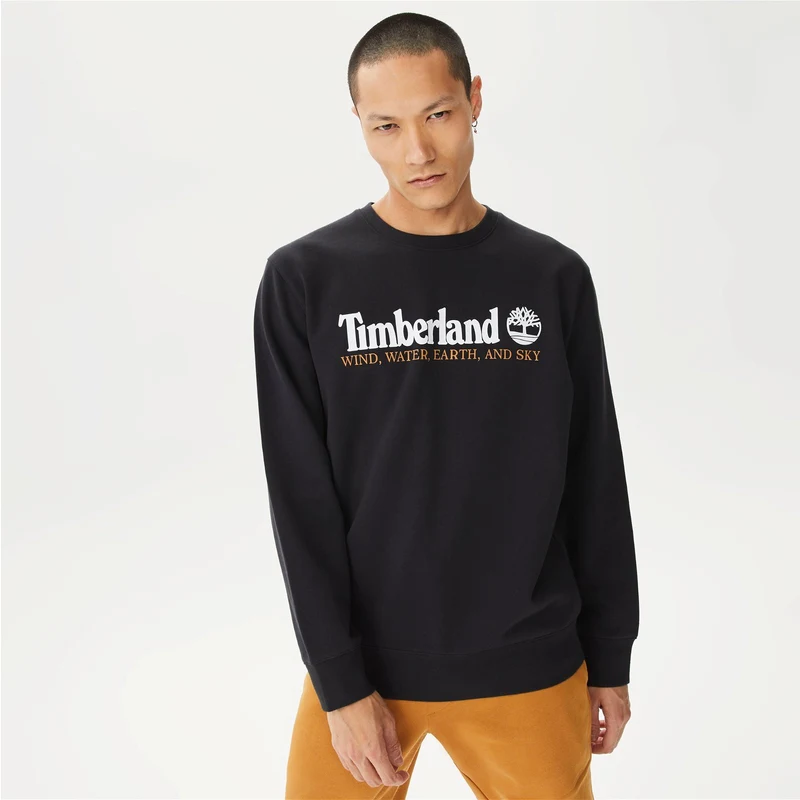 Timberland Wwes Crew Neck Erkek Siyah Sweatshirt.34-TB0A27HC0011.- RY9729