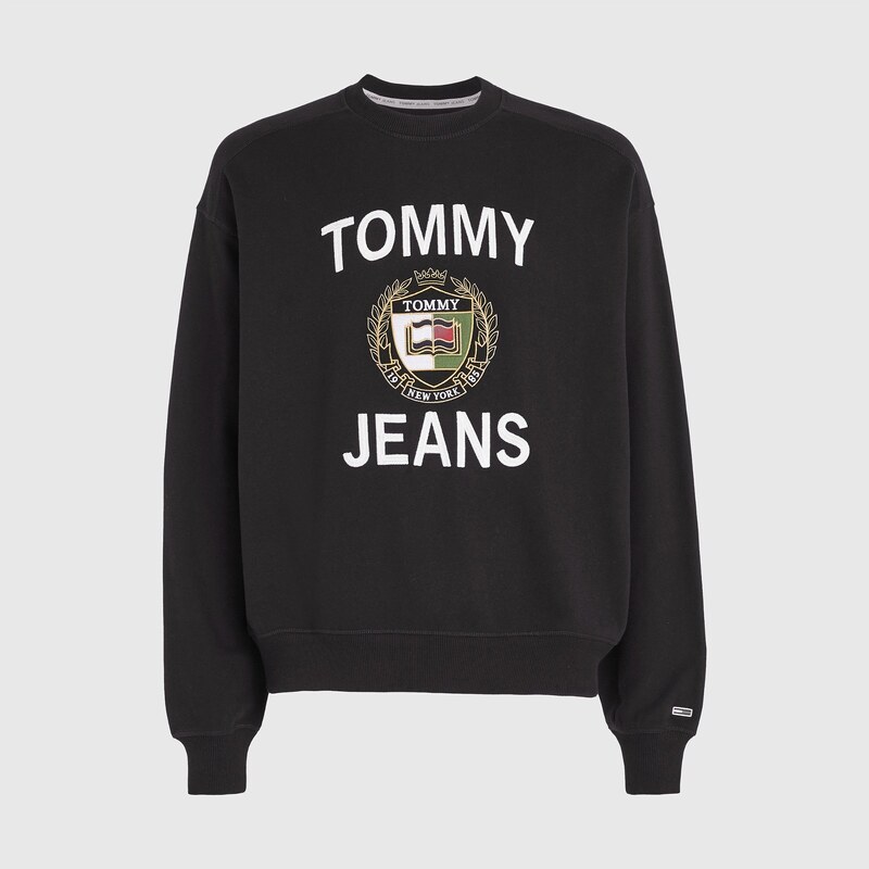 TOMMY HILFIGER Tommy Jeans Boxy Erkek Siyah Sweatshirt.DM0DM16376.BDS