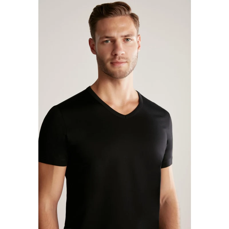 Hemington Siyah V Yaka Basic T-Shirt
