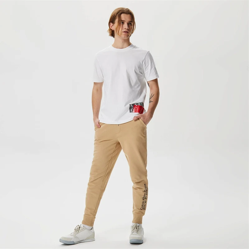 Calvin Klein Jeans Address Logo Erkek Bej Pantolon