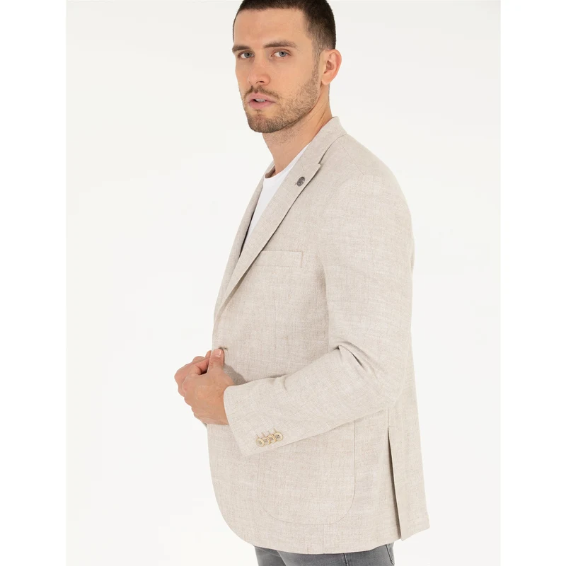 Pierre Cardin Bej Keten Karışımlı Spor Ceket Pierre Cardin Bej Keten Karışımlı Spor Ceket