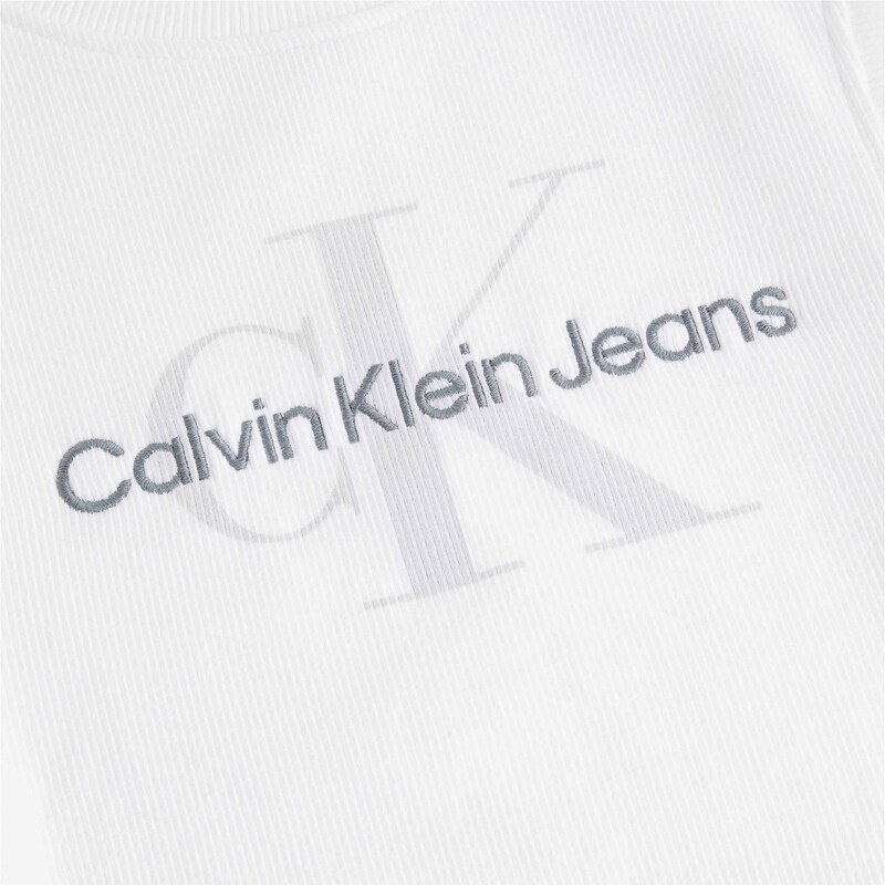 Calvin Klein Jeans Archival Monologo Rib Tank Top Kadın Beyaz Kolsuz T-Shirt.34-J20J221521.YAF