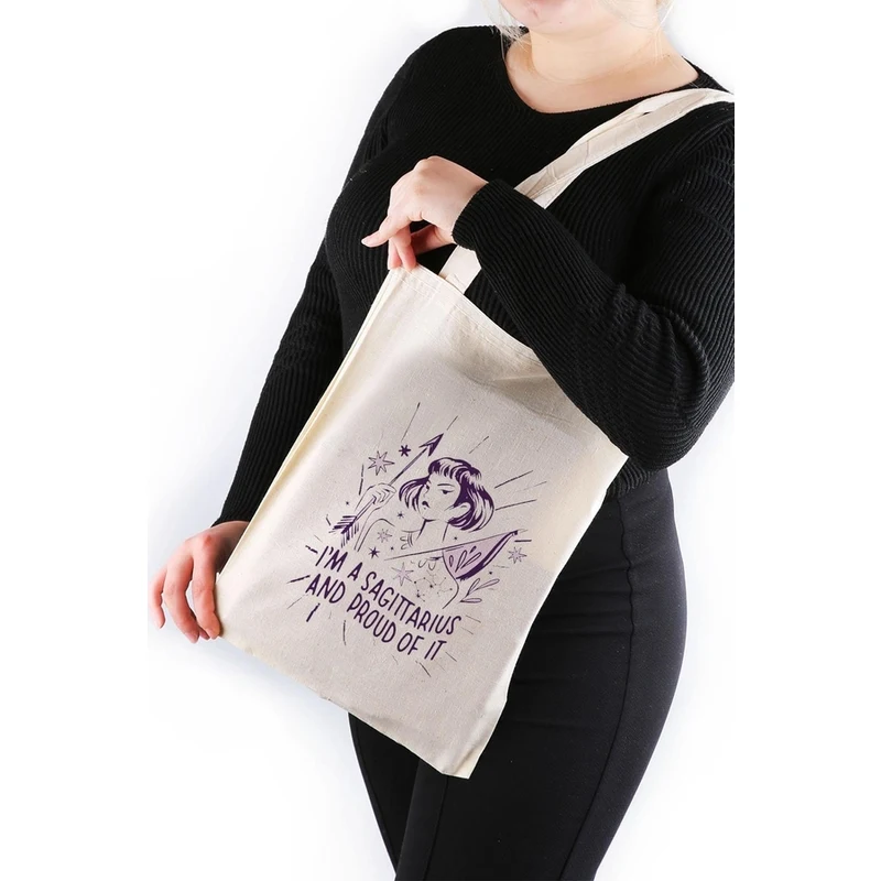 Kravatkolik I'm Sagittarius Bez Çanta 30*40 Tote Bag TOT19