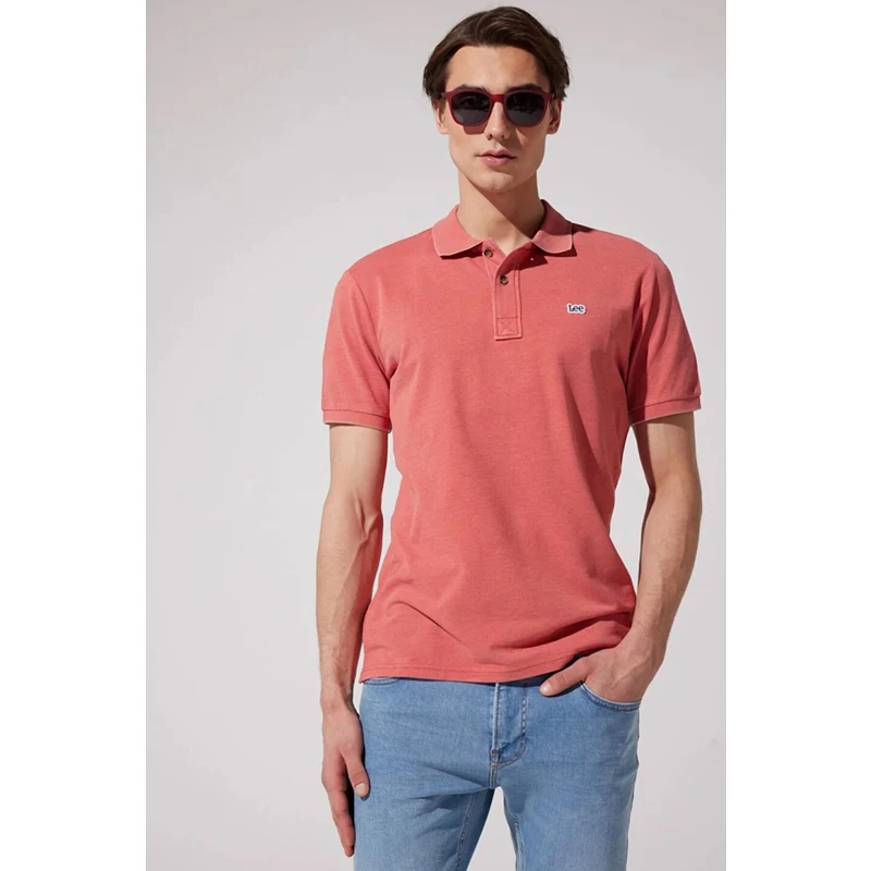 Lee Pamuklu Regular Fit Düğmeli Erkek Polo T Shirt L231369512 512 Mercan