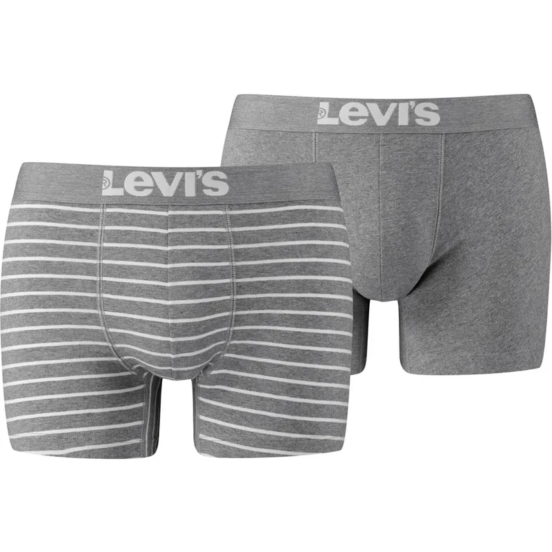 Levi's Levis Logolu Pamuklu 2 Pack Erkek Boxer 37149-0210 Gri