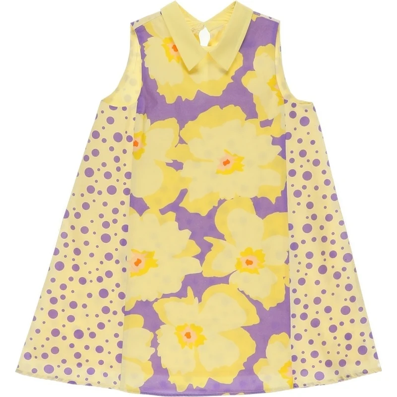 Panço Sarı Kız Çocuk Elbise
