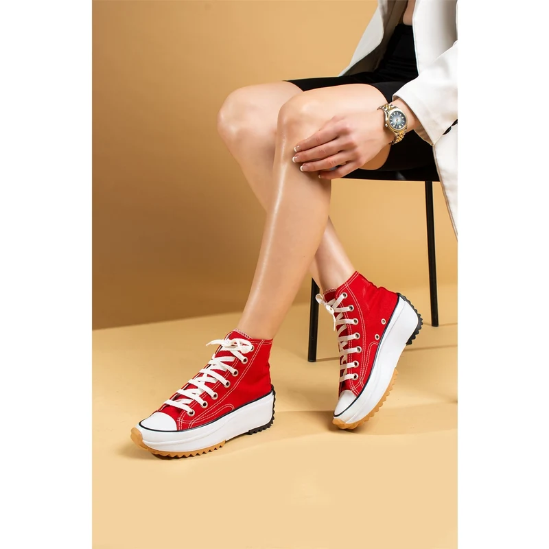 Pembe Potin Kırmızı Kadın Sneakers Pembe Potin Kırmızı Kadın Sneakers