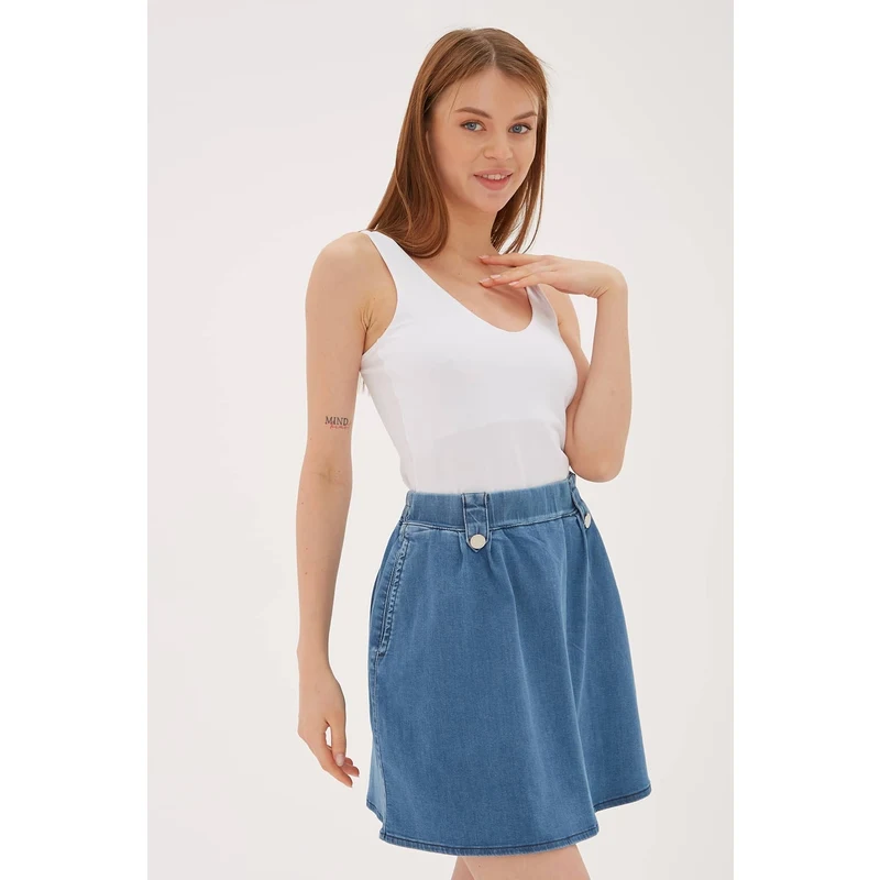 Fashion Friends Regular Fit Yuvarlak Yaka Kalın Askılı Örme Bayan Atlet 23y0535k1 Beyaz