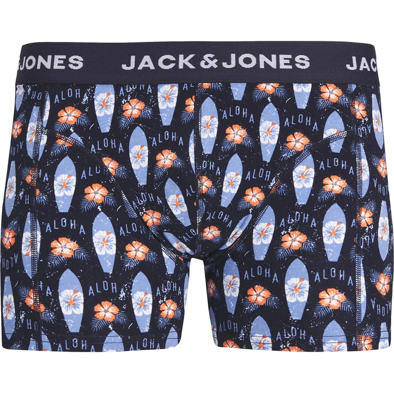 Jack & Jones Accessoies Jackapaa Desenli Pamuklu Esnek Erkek Boxer 12241885 Lacivert