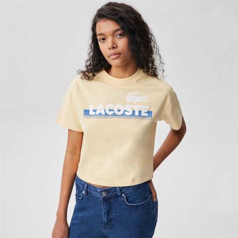 Lacoste Core Kadın Bej T-Shirt.TF0319.19Z