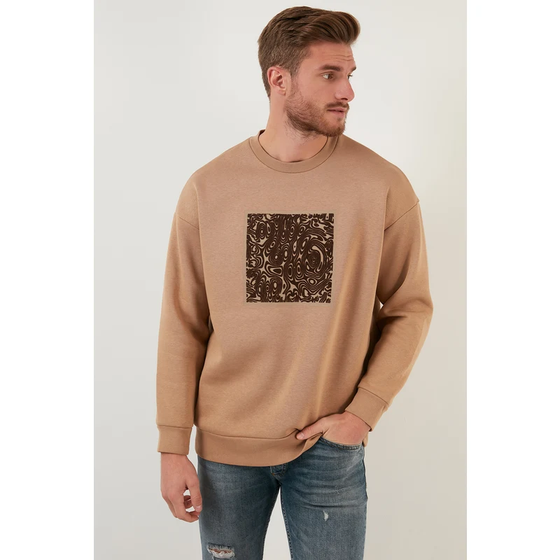 Buratti Pamuklu Oversize İçi Tüylü Yumuşak Şardonlu Erkek Sweat 572flot Vizon Buratti Pamuklu Oversize İçi Tüylü Yumuşak Şardonlu Erkek Sweat 572flot Vizon