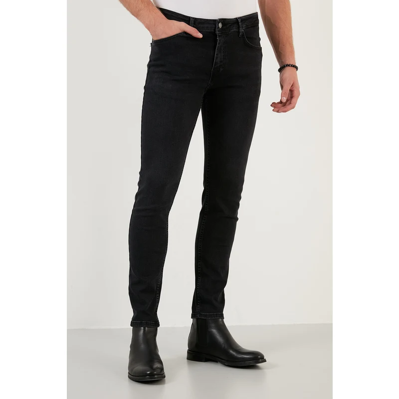 Buratti Pamuklu Yüksek Bel Slim Fit Dar Paça Jeans Erkek Kot Pantolon 3104m93tokyo Siyah