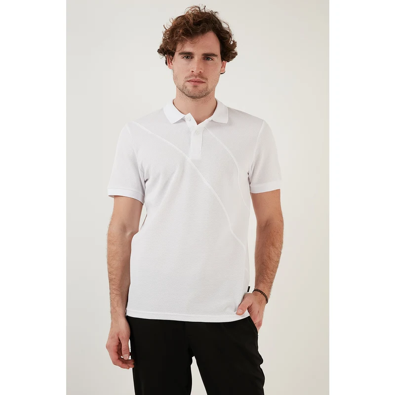 Buratti Pamuklu Regular Fit Düğmeli Erkek Polo T Shirt 5902654 Beyaz