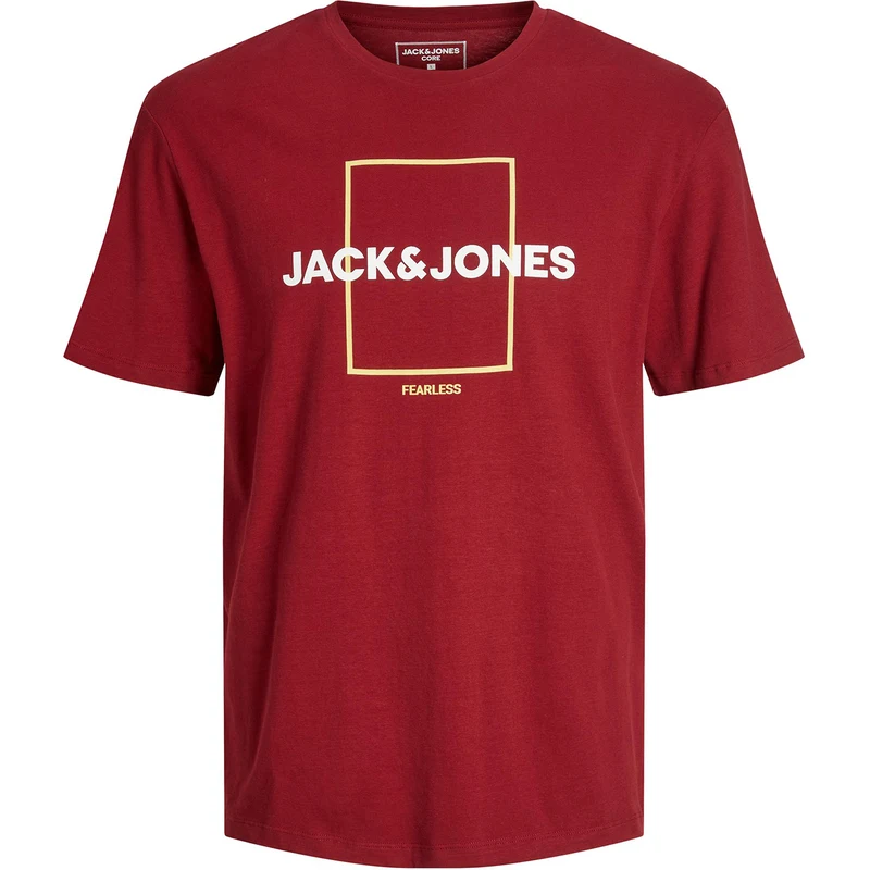 Jack & Jones Core % 100 Pamuk Relaxed Fit Bisiklet Yaka Erkek T Shirt 12231222 Kırmızı