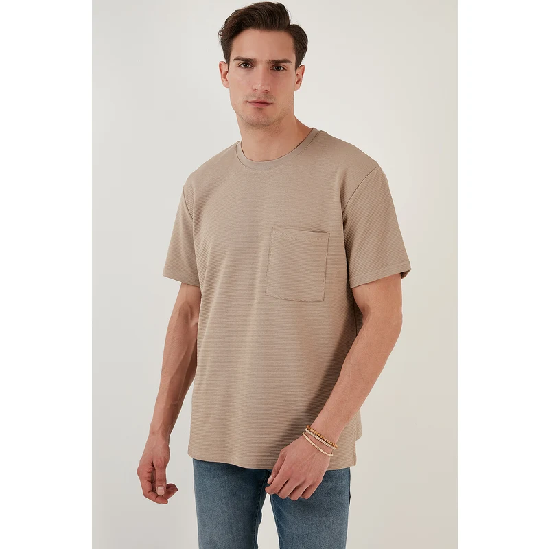 Buratti Bisiklet Yaka Tek Cepli Pamuklu Oversize Erkek T Shirt 5902305 Safari Buratti Bisiklet Yaka Tek Cepli Pamuklu Oversize Erkek T Shirt 5902305 Safari