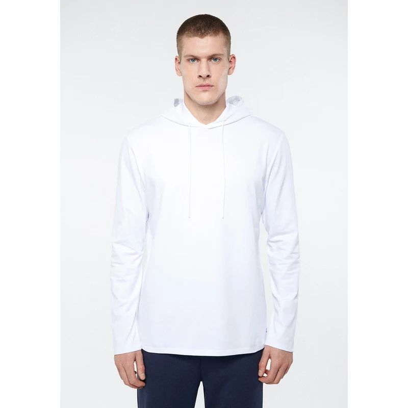 Mavi Kapüşonlu Beyaz Sweatshirt 0810006-620 UV6941