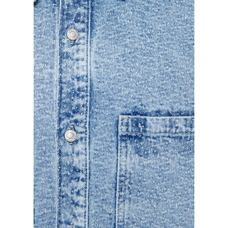 Mavi Oslo Maviterranean Jakarlı Jean Gömlek Oversize / Geniş Kesim 0210289-85228 UV10087