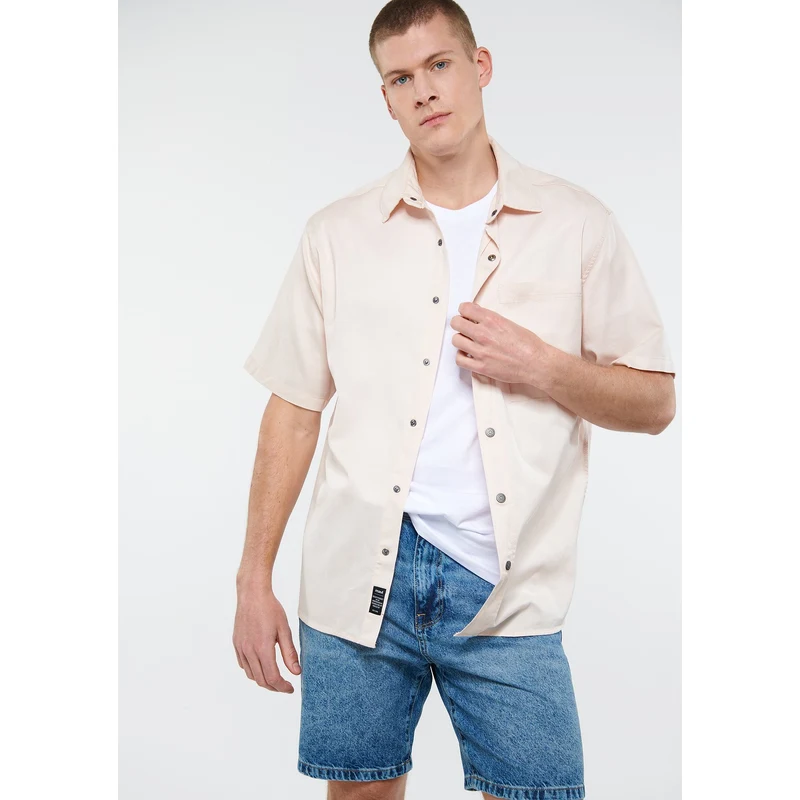 Mavi Pembe Gömlek Loose Fit / Bol Rahat Kesim 0210602-71007