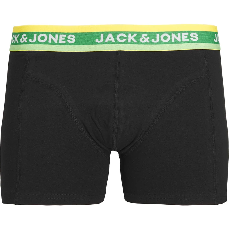 Jack &amp; Jones Accessories Jacmiami Pamuklu Esnek 3 Pack Erkek Boxer 12233960 Yeşil-açık Yeşil-siyah ZH11849