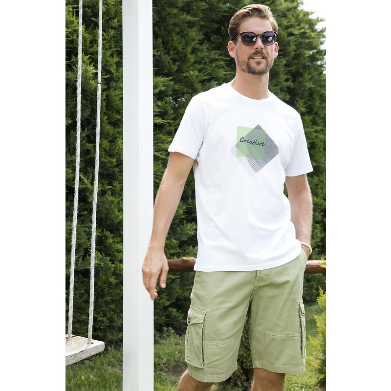 Buratti Baskılı Bisiklet Yaka % 100 Pamuk Slim Fit Erkek T Shirt 646r3940 Beyaz Buratti Baskılı Bisiklet Yaka % 100 Pamuk Slim Fit Erkek T Shirt 646r3940 Beyaz
