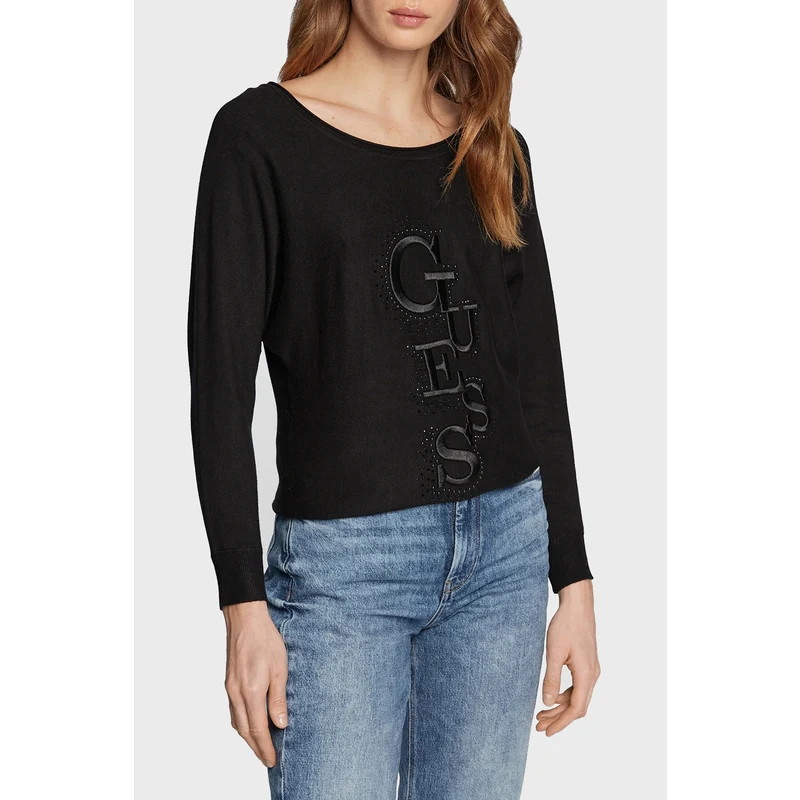 Guess Logolu Relaxed Fit Amelie Bayan Kazak W2br49z2nq2 Jblk Siyah