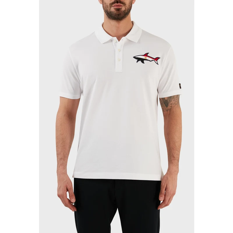 Paul & Shark % 100 Pamuk Regular Fit Düğmeli Erkek Polo T Shirt C0p1114 010 Beyaz