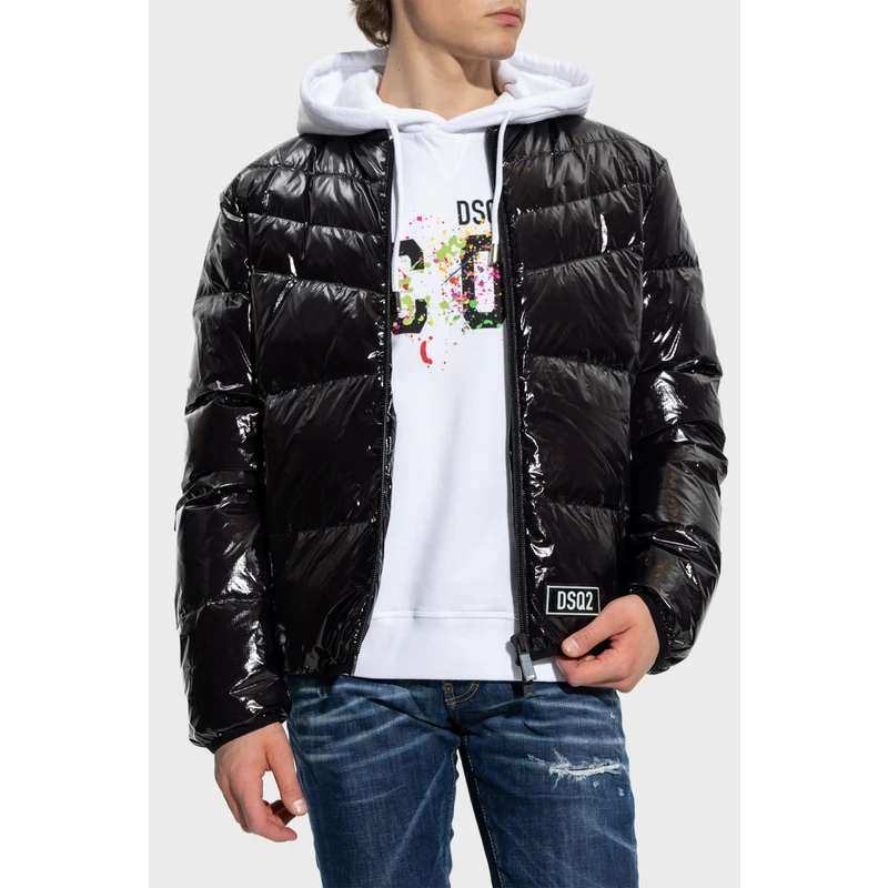 Dsquared2 Loose Fit Kuş Tüyü Dolgulu Kolej Yaka Şişme Erkek Mont S74am1278 S54056 900 Siyah