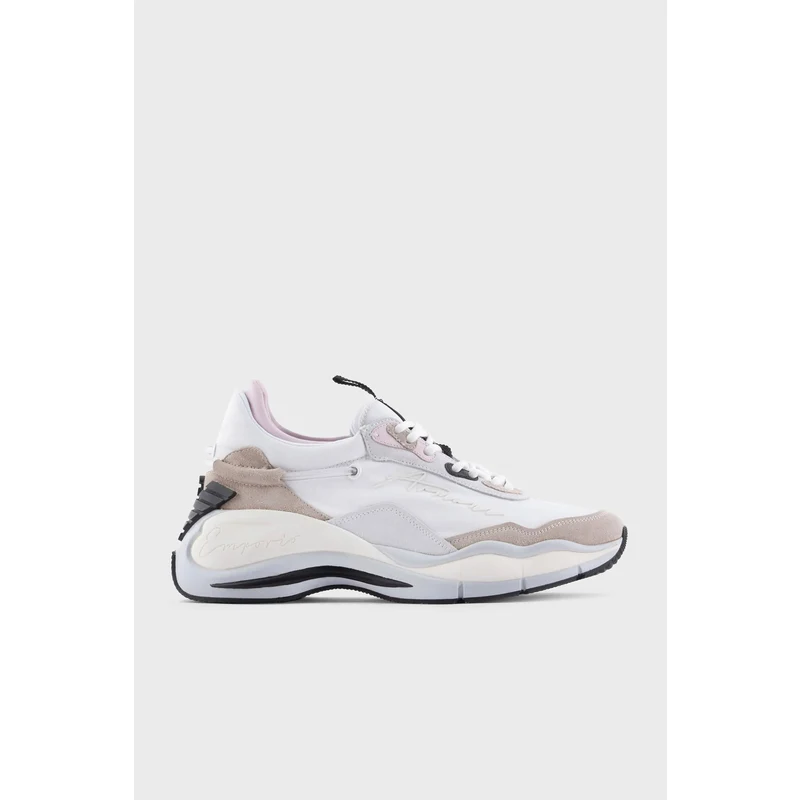 Emporio Armani Logolu Kalın Tabanlı Sneaker Bayan Ayakkabı X3x173 Xn718 S357 Beyaz