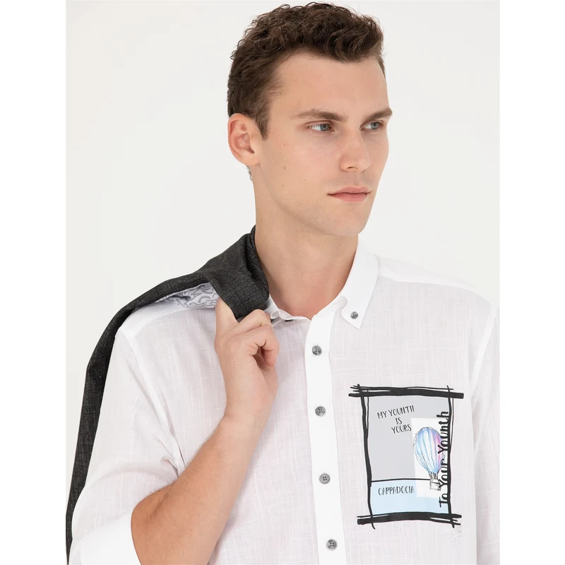Pierre Cardin Beyaz Regular Fit Uzun Kollu Gömlek Pierre Cardin Beyaz Regular Fit Uzun Kollu Gömlek