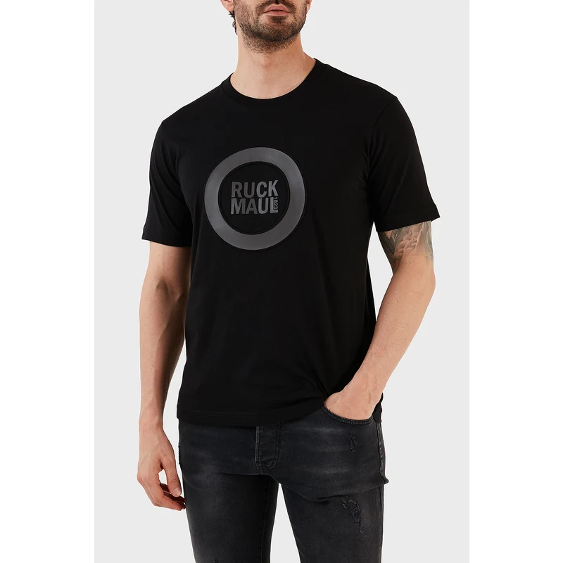 Ruck &amp; Maul Baskılı Bisiklet Yaka % 100 Pamuk Regular Fit Erkek T Shirt Rmm03b000006 23318 Siyah SN10533