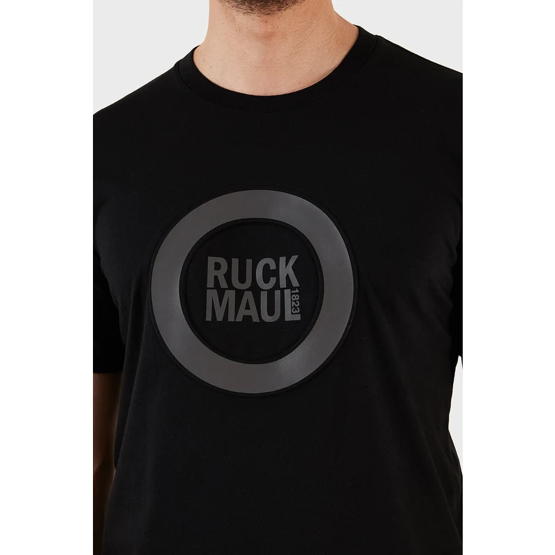 Ruck &amp; Maul Baskılı Bisiklet Yaka % 100 Pamuk Regular Fit Erkek T Shirt Rmm03b000006 23318 Siyah SN10533