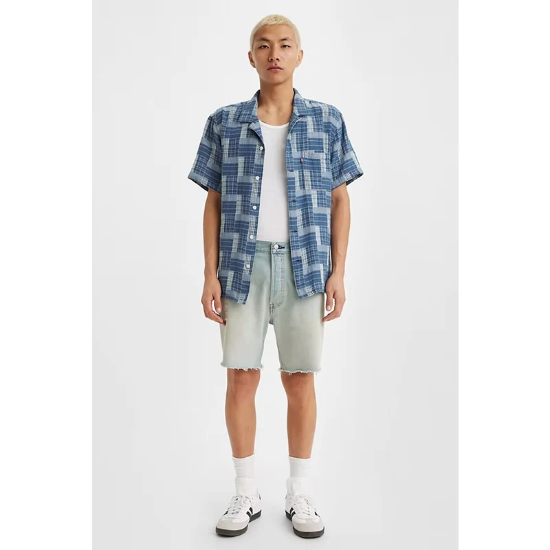 Levi's Levis % 100 Pamuklu Straight 501 Erkek Short 85221-0066 Açık Mavi