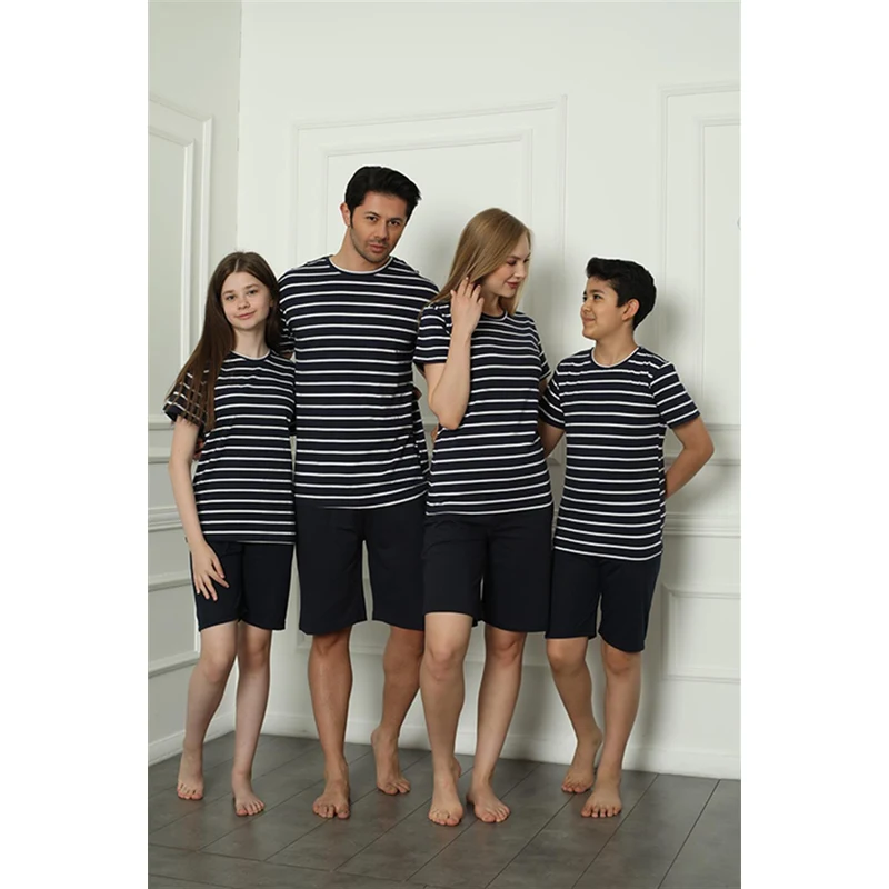Akbeniz Aile Penye Şortlu Pijama Takım (anne - kız ) 50117 Ayrı Ayrı Satılır . Fiyatları Farklıdır