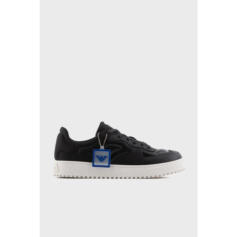 Emporio Armani Hakiki Deri Sneaker Erkek Ayakkabı X4x609 Xn734 A083 Siyah