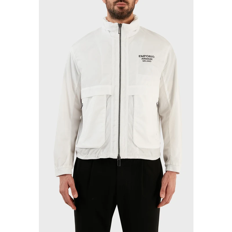 Emporio Armani Su Geçirmez Regular Fit Gizli Kapüşonlu Erkek Mont 3r1bc2 1nrmz 0101 Beyaz